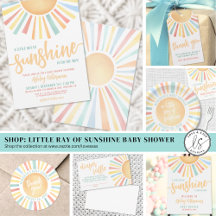 Sun A Little Ray Of Sunshine Baby Shower