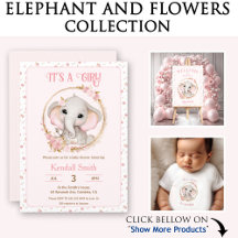 Elephant and Flowers Baby Shower