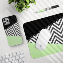 Gray Zigzag, Mint - Home Decor and Accessories