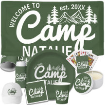 Green and White Camp Bachelorette Party Supplies