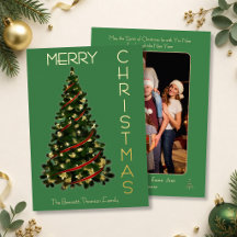 Elegant Foil Christmas Tree Holiday Cards
