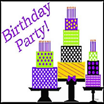 Purple and Green Birthday Cakes