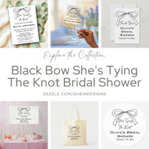 Cute Black Bow She's Tying The Knot Bridal Shower