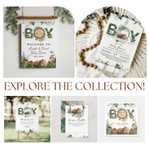 Bear Adventure Woodland Mushroom Baby Boy Shower