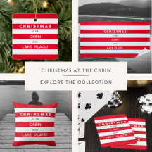 Christmas At The Cabin Red Nautical Stripe