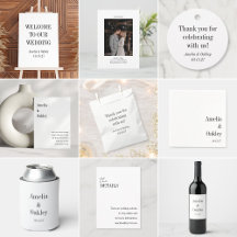 Minimalist Stylish White Elegant Modern Wedding