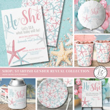He or She Pink and Blue Summer Gender Reveal Party