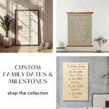 Important Family Dates Milestones Home Decor