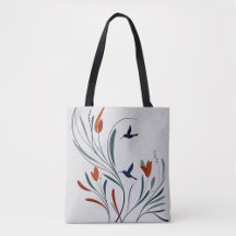 Calligraphy Nature Art Tote Bags