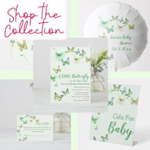 Green Gender Neutral Butterfly Baby Shower