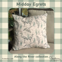 Midday Egrets - Along the River birds pattern.