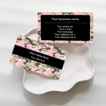Pink and Green Camo Business Cards Collection