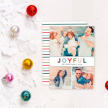 Joyful Modern Colorful Holiday Cards