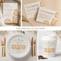 Cutie Pie Gingham Teddy Bear Fall Baby Shower