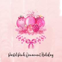 Pastel Pink Holiday Ornament Collection 