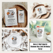 Born 2 Ball Sports Themed Boy 2nd Birthday 