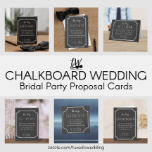 Chalkboard Wedding Bridal Party Proposal Cards