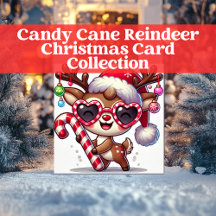 Candy Cane Reindeer Christmas Card Collection