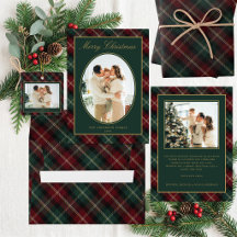Elegant Classic Red Green Plaid Christmas