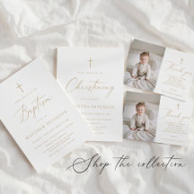 Elegant Gold Calligraphy Baptism