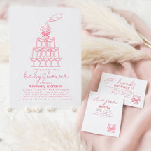 Funny Milk Bottle Champagne Tower Pink Baby Shower