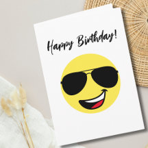 Yellow Happy Face Aviator Birthday Designs 
