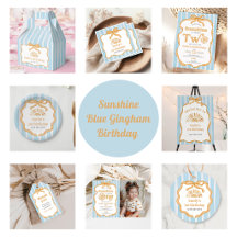 Sunshine Blue Gingham Birthday Party