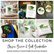 Classic Green & Gold Cap Graduation Collection