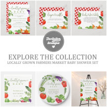 Locally Grown Baby Farmers Market Baby Shower Set