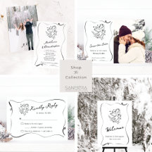 Cute Whimsical Skiing Cupid Wedding