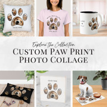 Cute Pet Lovers Custom Paw Print Photo Collage
