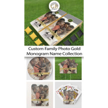 Custom Family Photo Gold Monogram Name Collection