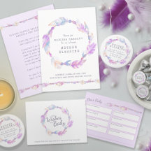 Mother Blessing / Blessingway purple feather beads