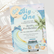 The Big One Watercolor Surf First Birthday