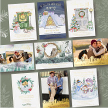 Holiday Moving Announcement Cards with Luxury Foil