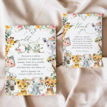 Jungle Animals, Hibiscus First Birthday Collection