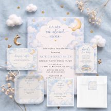 We are on Cloud Nine Boy Baby Shower Set