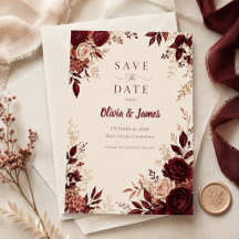 Deep Burgundy Romantic Fall Wedding Suite