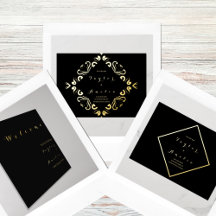 Minimal Elegant Black and Gold Wedding Suite