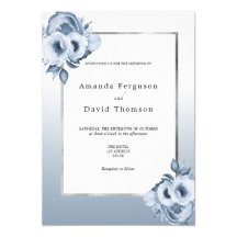Dusty blue wedding invitation suite