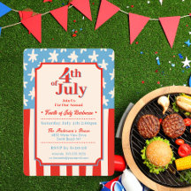 Red White & Blue Stars & Stripes Family Barbecue