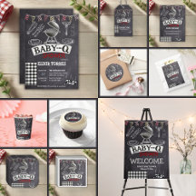 Chalkboard Baby-Q Grill Baby Shower Collection