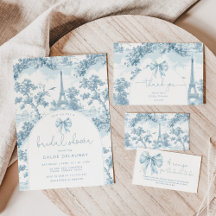 She said "Oui" Parisian Toile blue Bridal shower