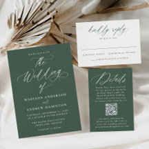 Modern Minimal Calligraphy Wedding - Green