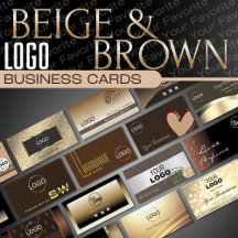 Brown Beige Logo Business Cards Luxury Classy Glam