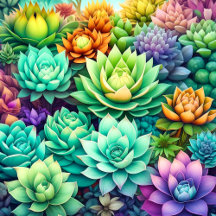 Colorful Succulents Collage