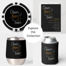 Cheers and Beers 40th Birthday Party Typography 