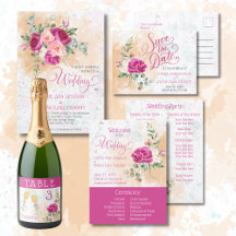Hot Pink Color Splash Wedding Suite