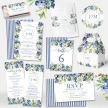 Blue floral greenery blueberry wedding