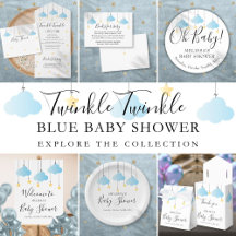 Twinkle Twinkle Little Star Blue Boy Baby Shower 